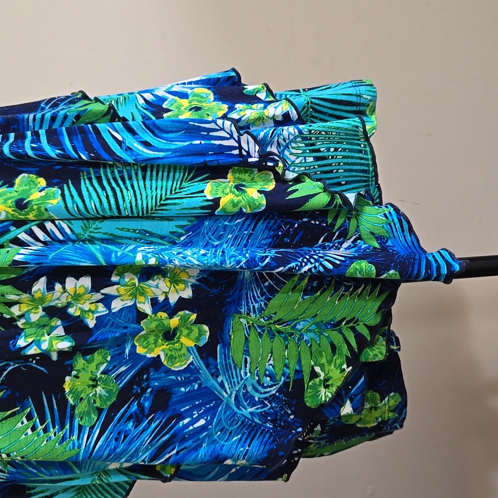 T53 Roz &Ali Tropical Tank Top Handkercheif Hem Lightwright Breezy "Vacay Ready" - Picture 3 of 10